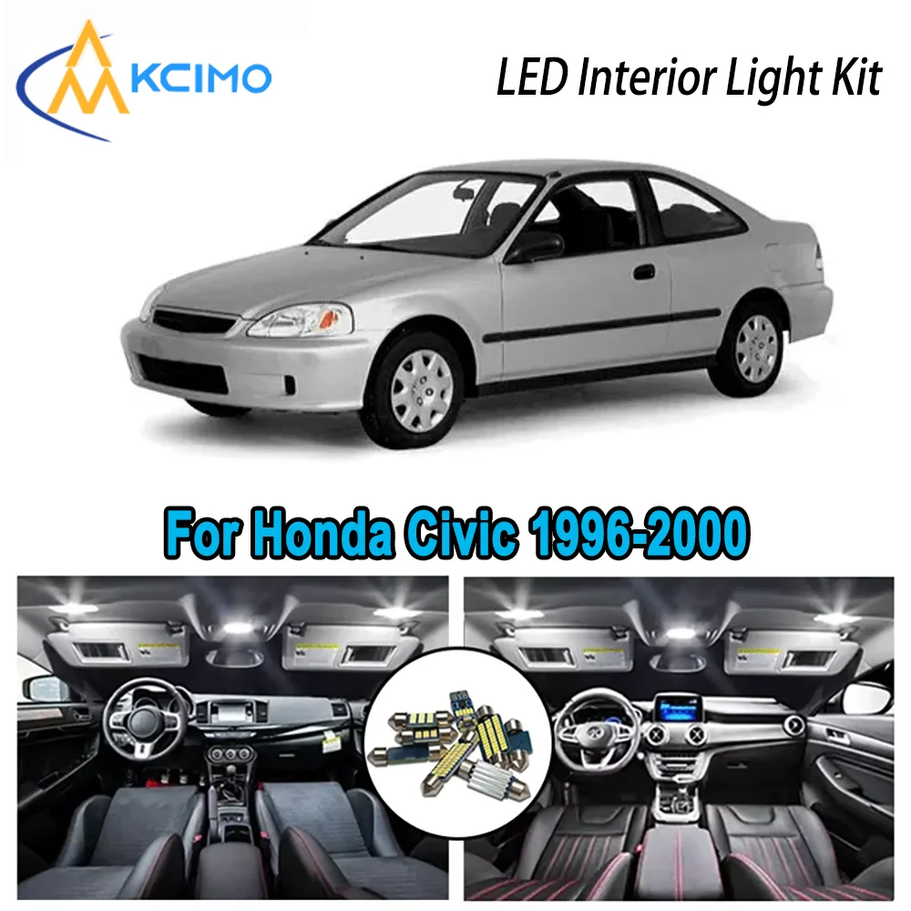 

Premium Bright LED Interior Light Kit for Honda Civic 1996-2000 1997 1998 1999 Dome Map Trunk Car Lamps with Canbus No Error