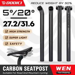 Carbon Bicycle Seatpost 27.2/31.6MM 20MM Offset for MTB Or Road 400mm 5 Degree  Seat Tube Bicycle Part Mountain Bike Black