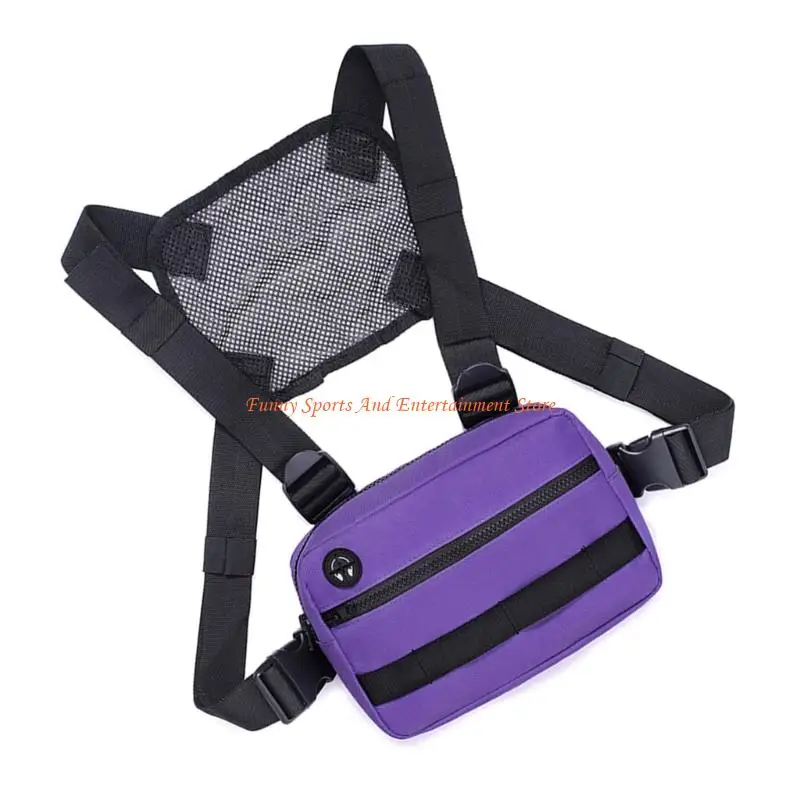 C4DE Adjustable Chest Pack Running Backpacks Chest Bag For Cycling Hiking