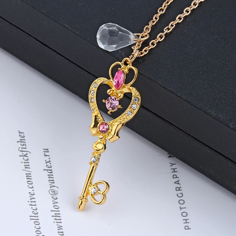 Korean-Style Minimalism Heart-Shaped Key Necklace Sweet Creative Pendant Fashion Jewelry Gift for Girls Birthday
