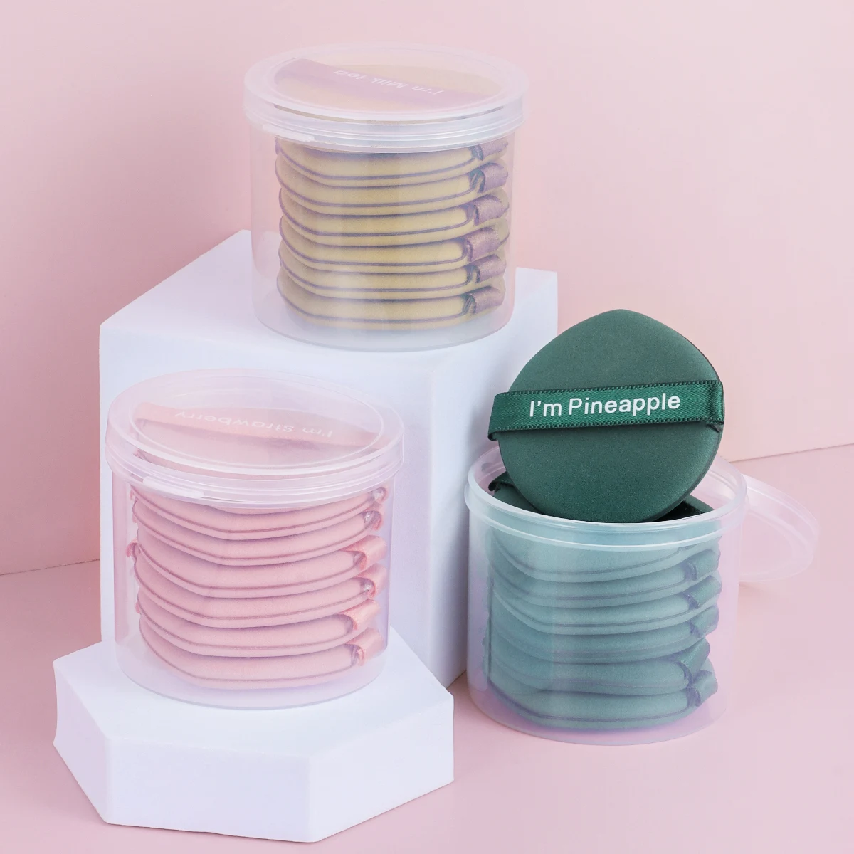 Boîte anti-poussière coussin d'air bouffée de poudre sec et humide double usage maquillage circulaire en forme de gouttelette éponge bouffée de poudre outil de beauté