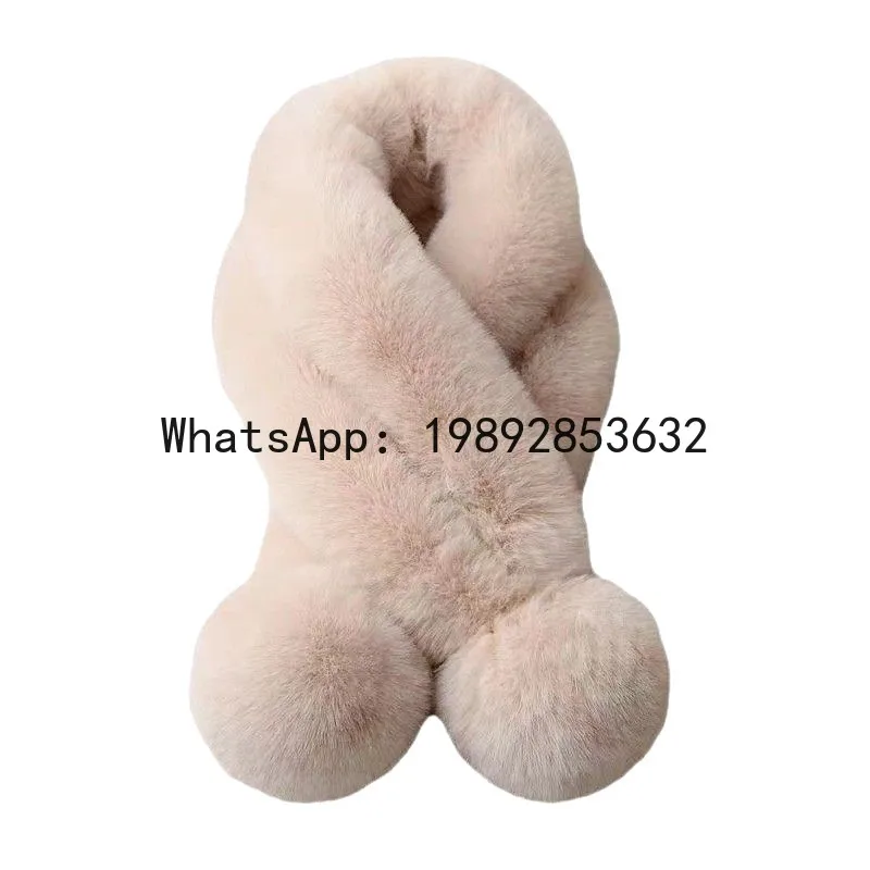 

PYJ imitation lazy rabbit fur collar women's autumn and winter warm versatile three-tube thickened plush scarf