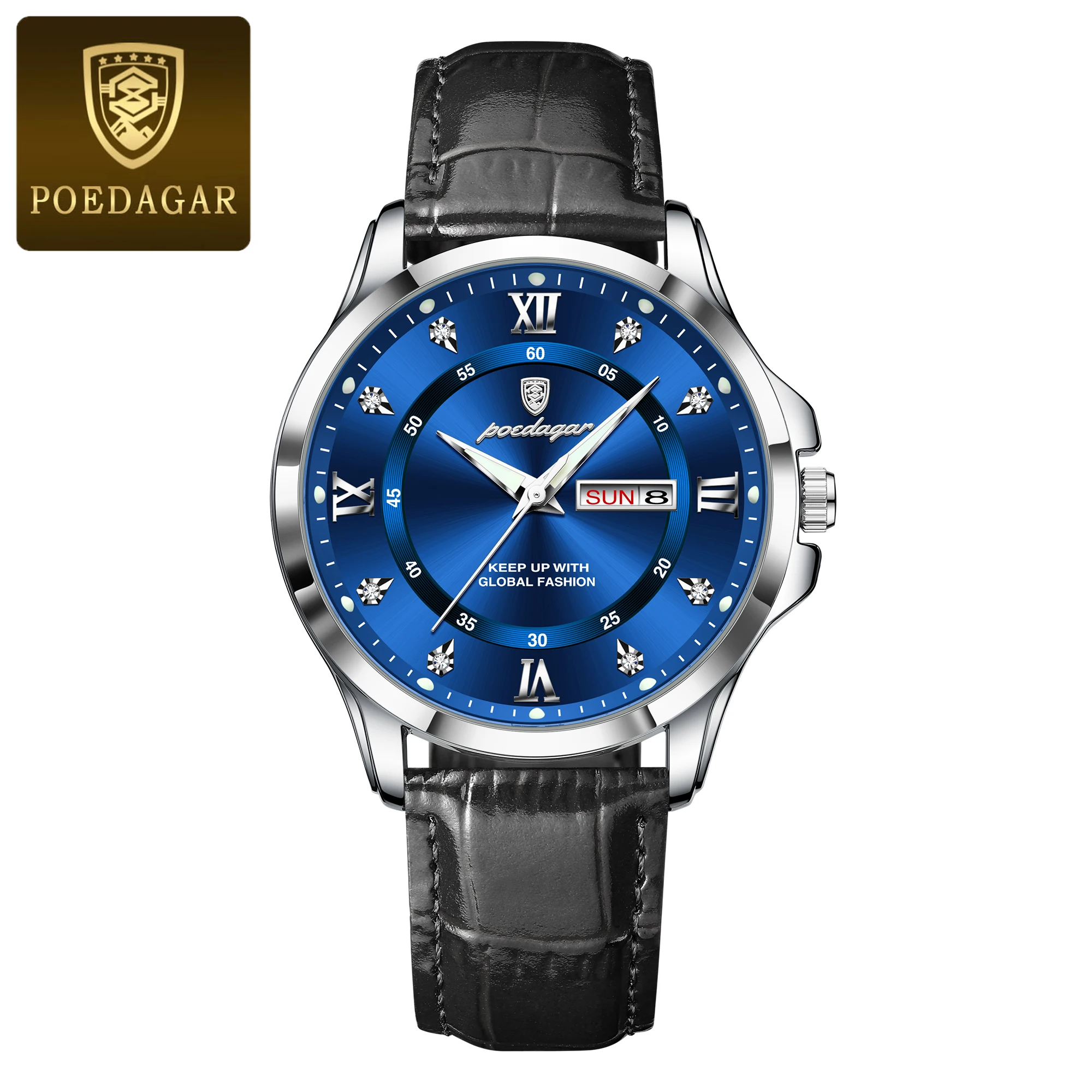 Men's Waterproof Luminous Date Week Business Watch