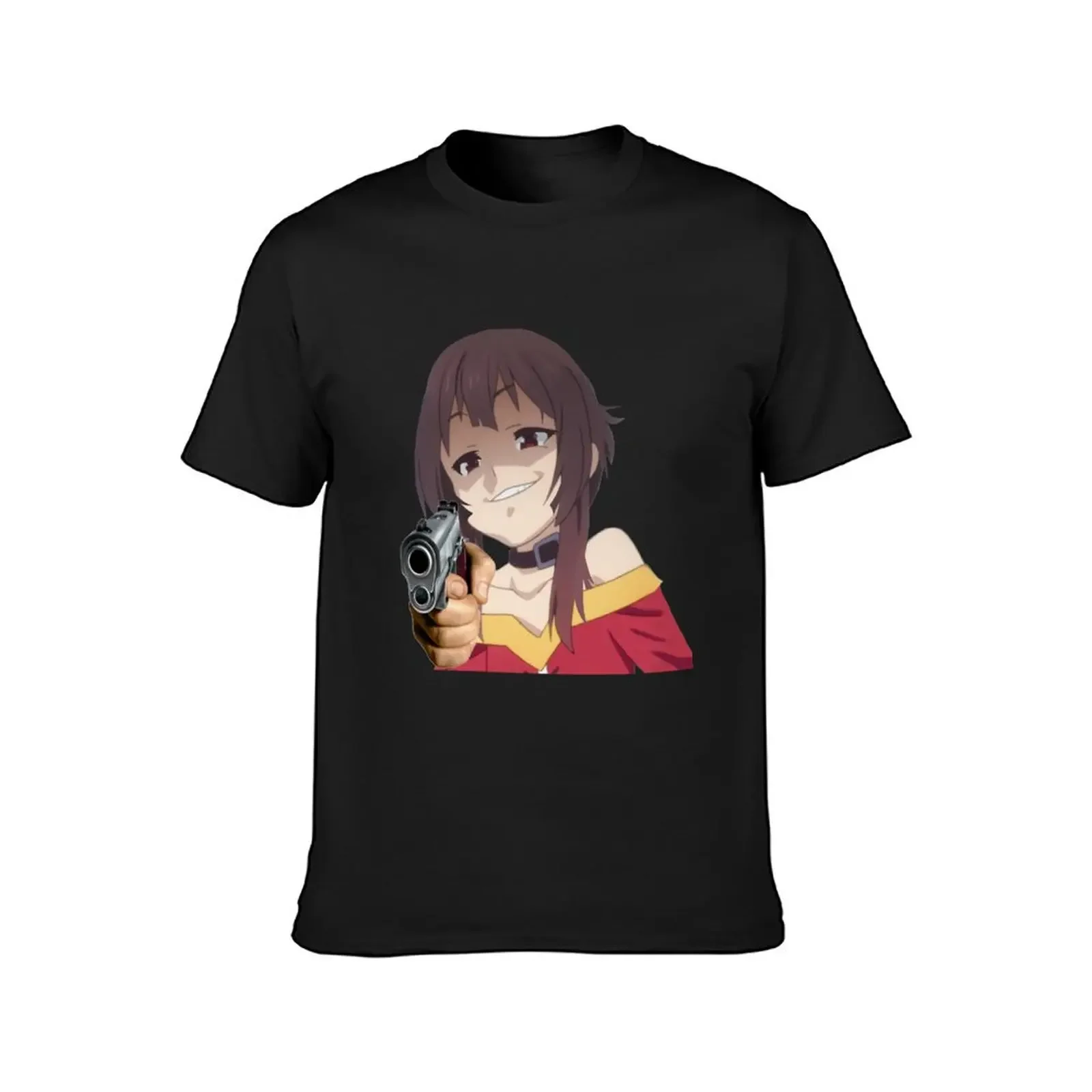 Smug Megumin Gun (KonoSuba) T-Shirt for a boy tees street wear men t shirts high quality