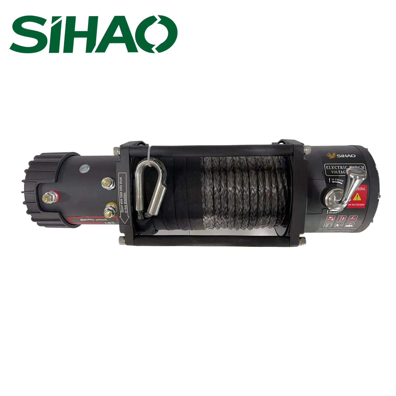 SIHAO Hochleistungs-Elektroseilwinde mit Synthetikseil, 12V 13500 LBS Zugkraft & 24M/92FT Langes Seil, Zuverlässiges Abschleppwerkzeug für Geländefahrzeuge, Jeep, ATV, LKW und Boot-Notfallabschleppung