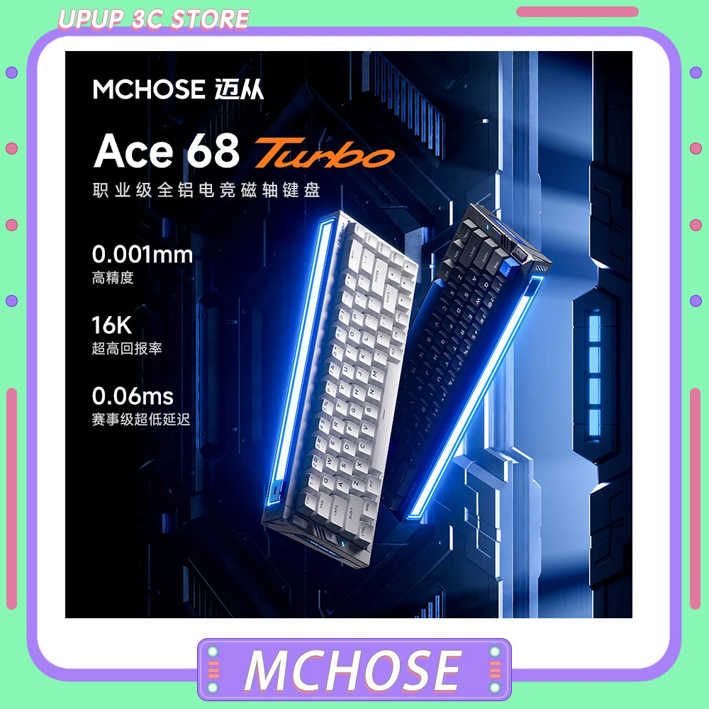 

MCHOSE Ace 68 Turbo Magnetic Switch Keyboard 16K 0.001mm Low Delay Aluminium Alloy E-sports Keyboard Ergonomics Gamer Keyboards