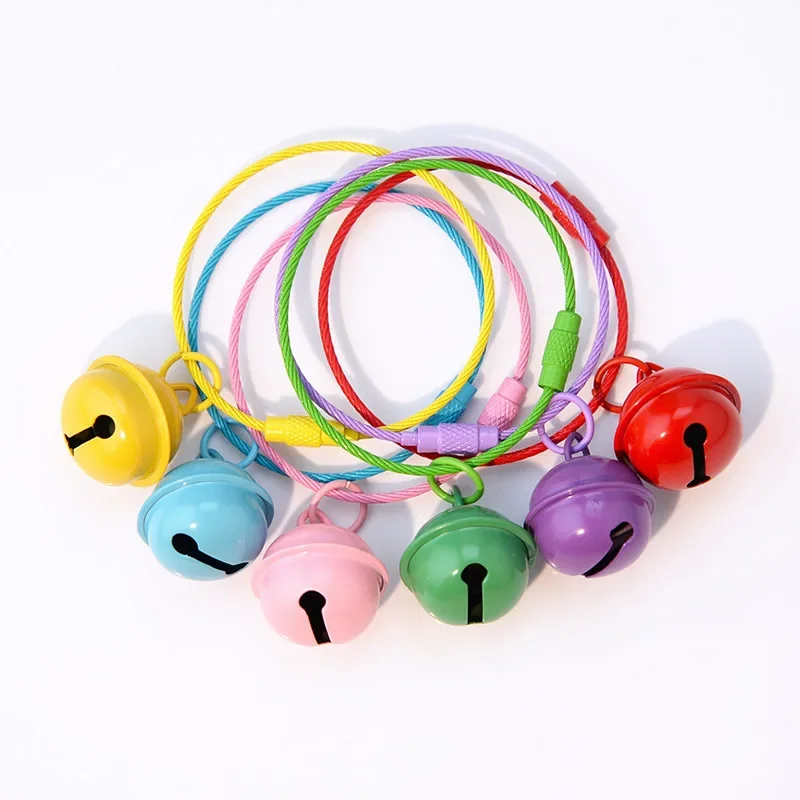 5pcs Colorful Small Bells with Ropes Full Metal 20mm Candy Color Pendant Bell DIY Handicrafts Bells
