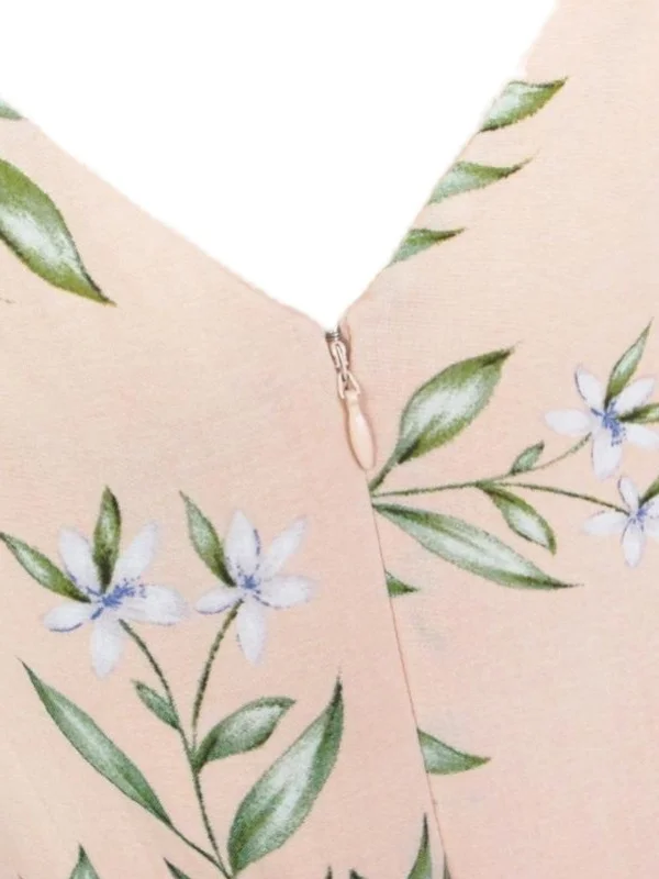 Sukienka letnia damska, wyszczuplająca, z kwiatowym wzorem, z dekoltem w kształcie litery V, podkreślająca talię, z spodniami, z cienkiego materiału.