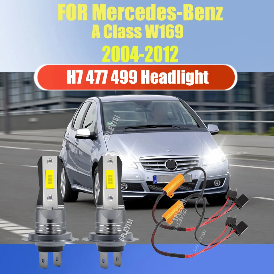 H7 No Error LED Headlights Eliminates Dark Spots For Mercedes A Class W169 2004 2005 2006 2007 2008 2009 2010 2011 2012