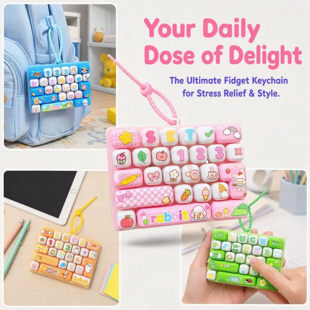 26 Key 26 Key Keyboard Keychain Small Gift Bag Hanging Ornament Mini Keyboard Pendant Cartoon Plastic Button Fidget