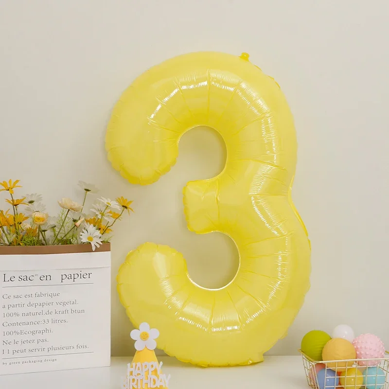 בלון מספר צהוב לימון 40 אינץ'