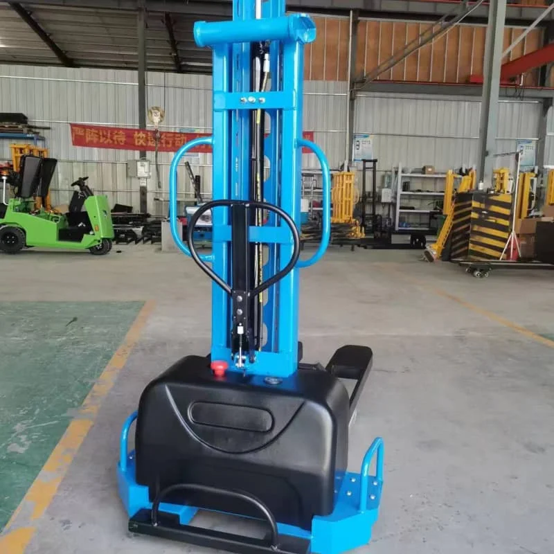 1.6M Lifting Height Pallet Fork Can Choose 500KG Load Self-Loading Stacker Semi- Electric Forklift Electric Stacker