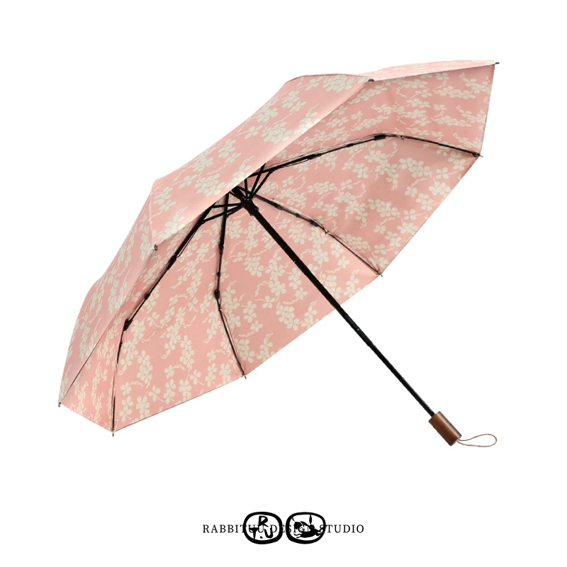 

Зонт Rabbituu Peach Blossom с двойным слоем защиты от солнца и УФ-излучения для женщин, в подарочной коробке, летняя мода