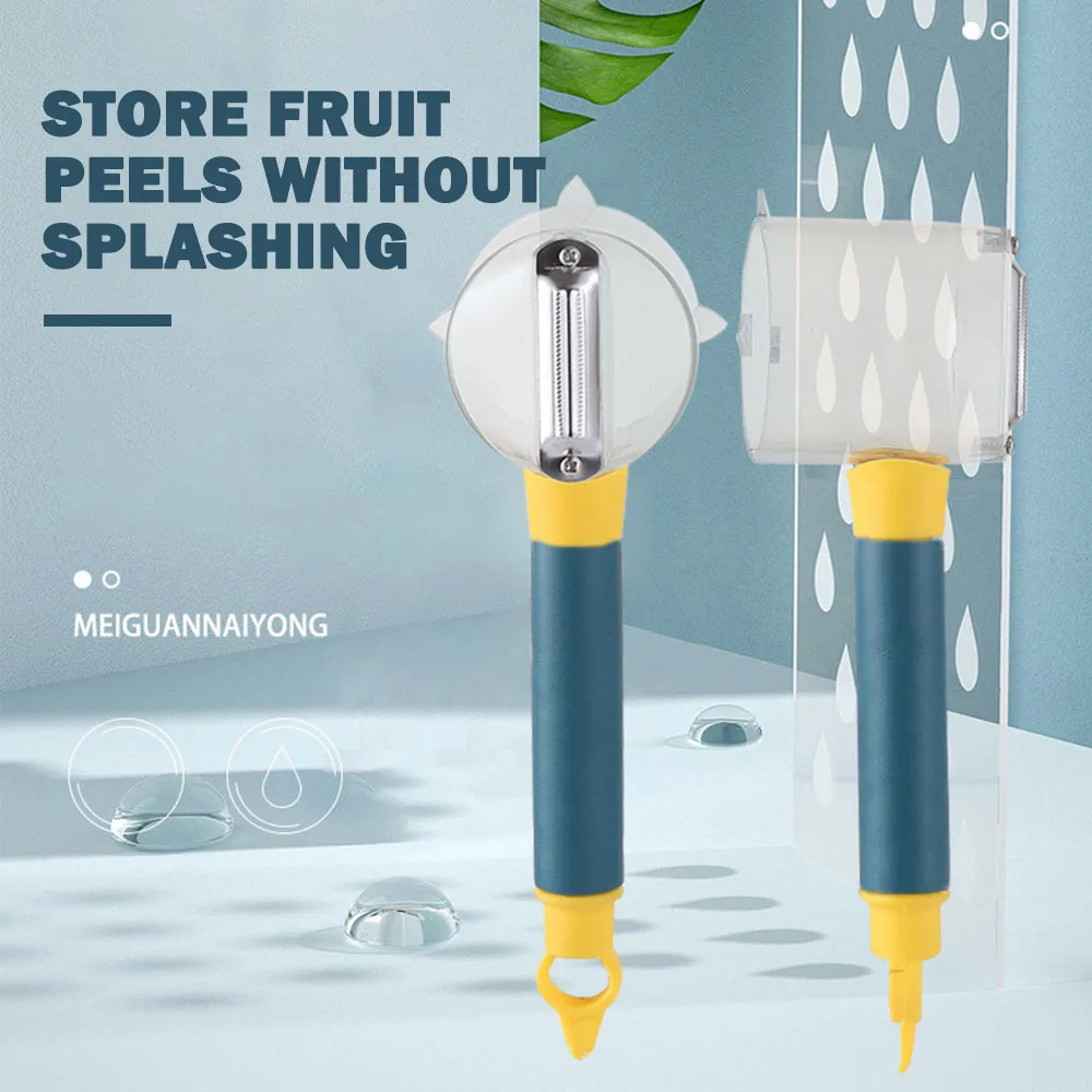 Peeler With Storage Box, Fruit And Vegetable Peeler, Double-Sided Stainless Steel Multi-Functional Peeler, Suitable For Kitchen