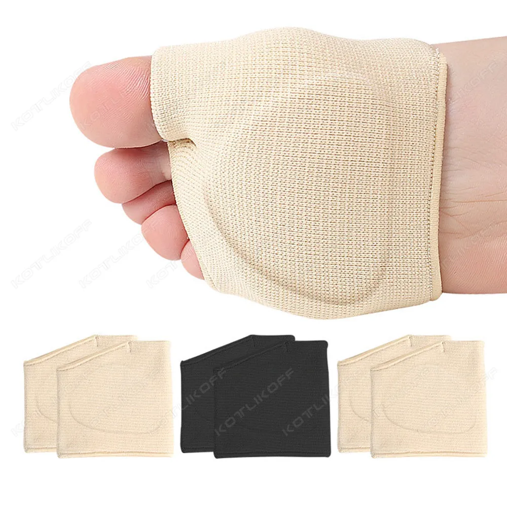 2PCS Metatarsal Sleeve Pads Silicone Forefoot Pads Toe Separator Half Toe Bunion Sole Finger Toe Hallux Valgus Corrector Gel Pad