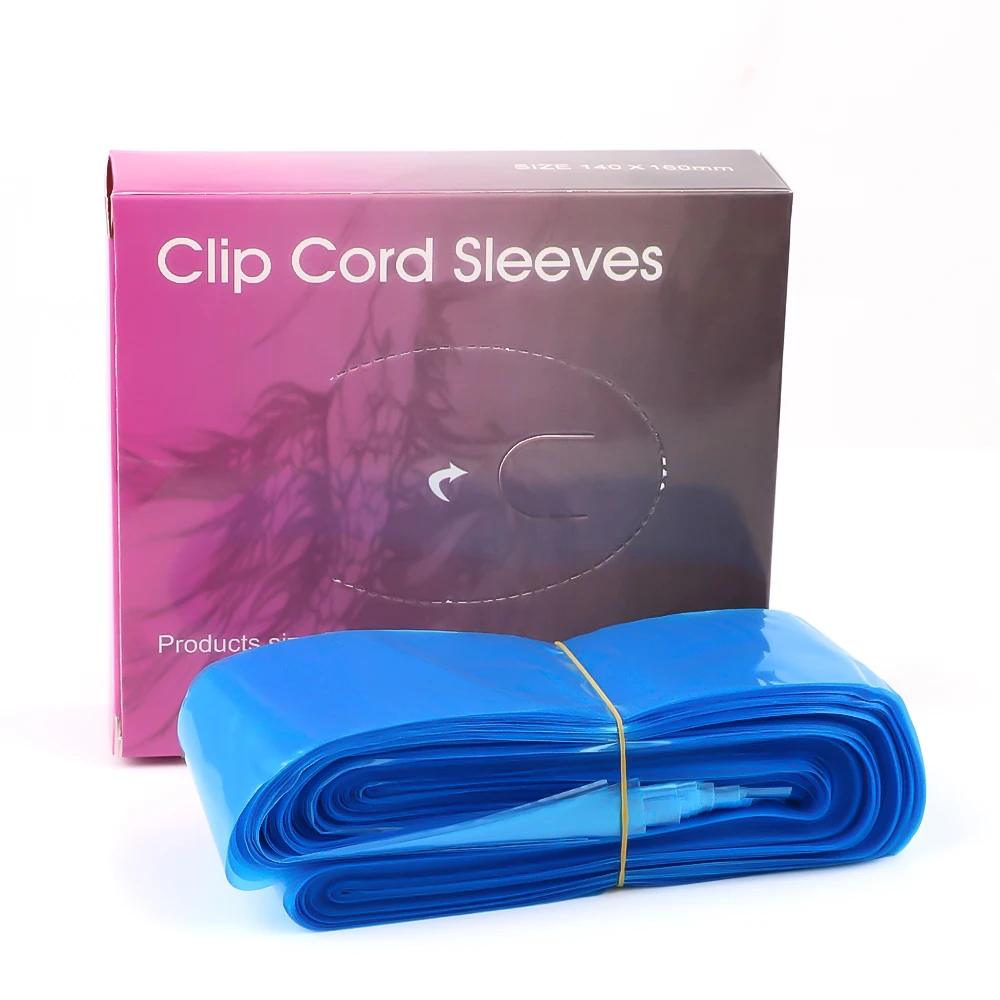 125pcs Tattoo Machine Clip Rope Sleeve Pocket Cover Protective Cleaning Bag with Disposable Hook Line for Tattoo Supplies
