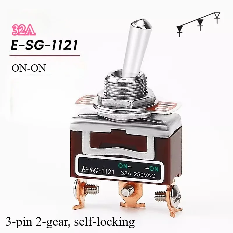 Toggle Switch 1021T/402T/1221T Welding Straight Leg Rocker Lever 1322T/1321/6 Foot 3 Gear 2 Gear Power Toggle Switch 32A 250V AC