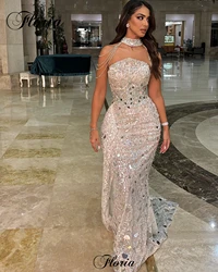 Vintage Mermaid Prom Dresses For Women 2025 Sleeveless Strapless Cocktail Dresses Vestidos Femenino Sequined Evening Gowns