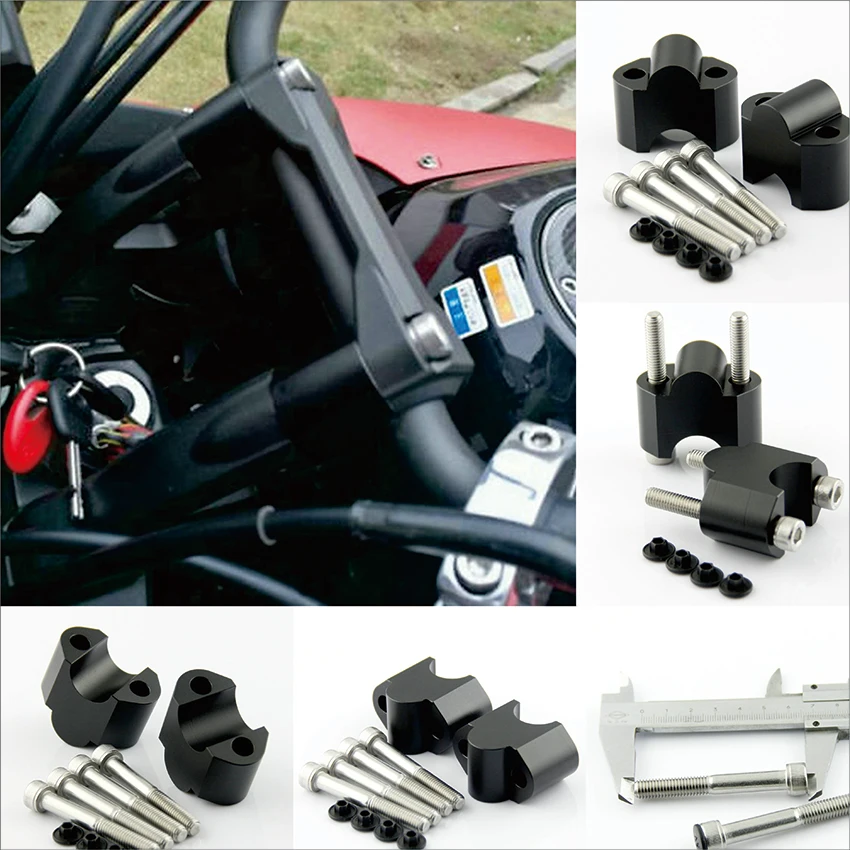 For Kawasaki Versys650 black Motorcycle Handlebar Heightening Code Increase Rearward Shifting Accessories   High Quality Durable