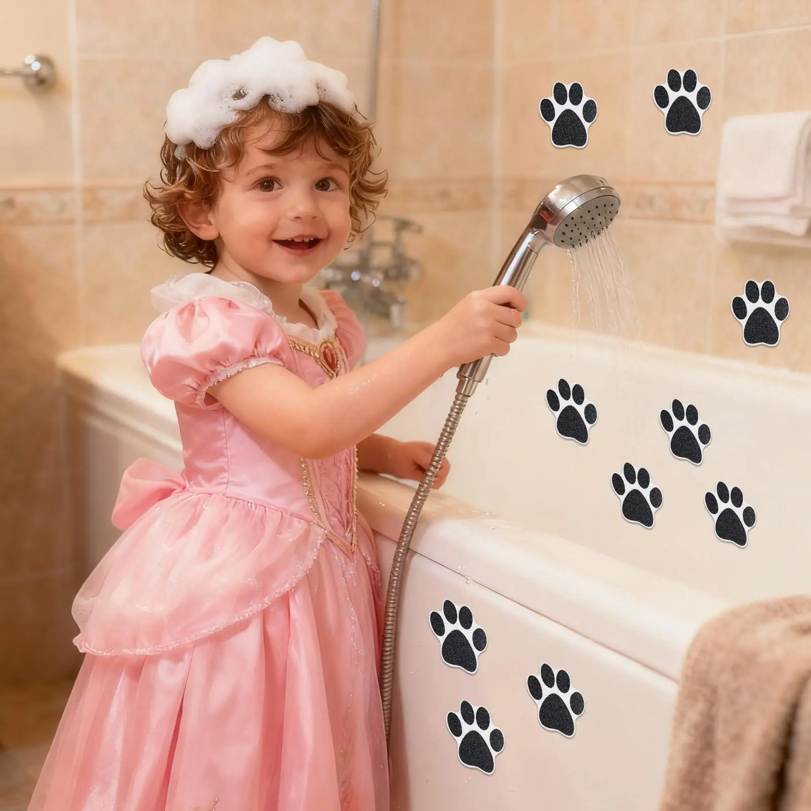 Bath Tub Non Slip Stickers Adhesive Grip 20piece Dog Paw Shape Bathtub Anti Slip Stickers For Kids Baby Elderly Spa Toddler