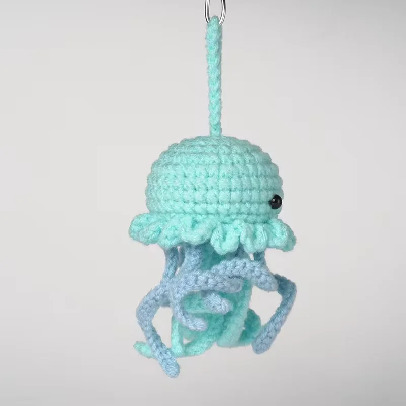 Small And Cute Jellyfish Doll Ornaments Hand Made Woven Crochet Wool Diy Crochet Knitted Material Bag Complete Set