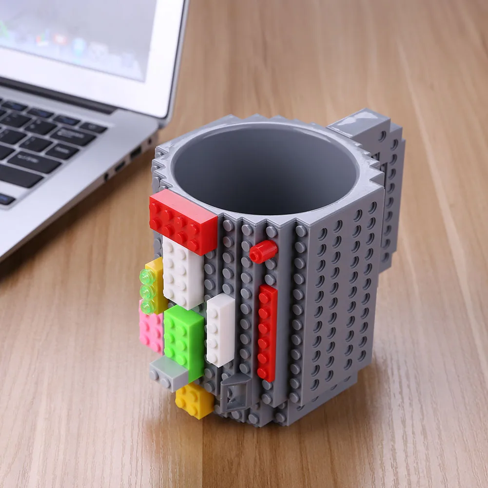 Coffee Mug Creative Mug Cups Building Blocks Build-On Cup for Milk Coffee Water Brick Type Water Bottle DIY Blocks kids Gift