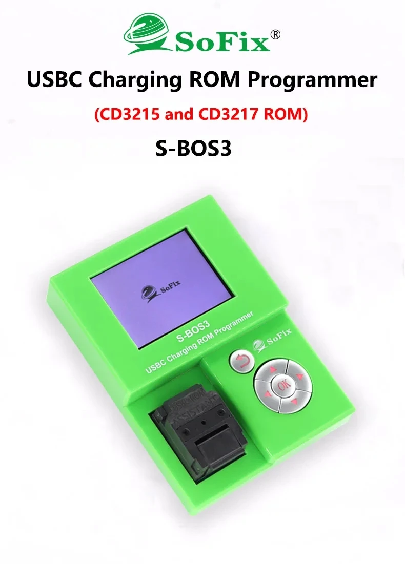 Sofix S-BOS3 USBC Charging ROM Programmer For MacBook Pad Phone 2016-2013 CD3215 CD3217 Write ROM Data Repair Tool