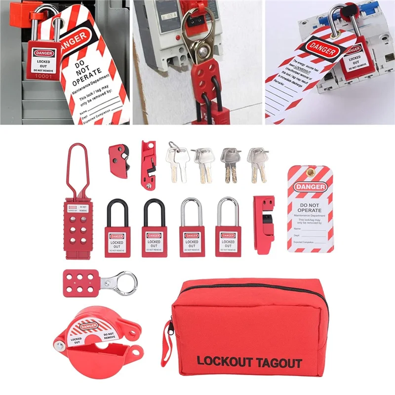

TFORU-Lockout Tagout Kit, Electrical Safety Lockout Padlocks Kit Lockpicking Kit For Mechanical Electrical Equipment