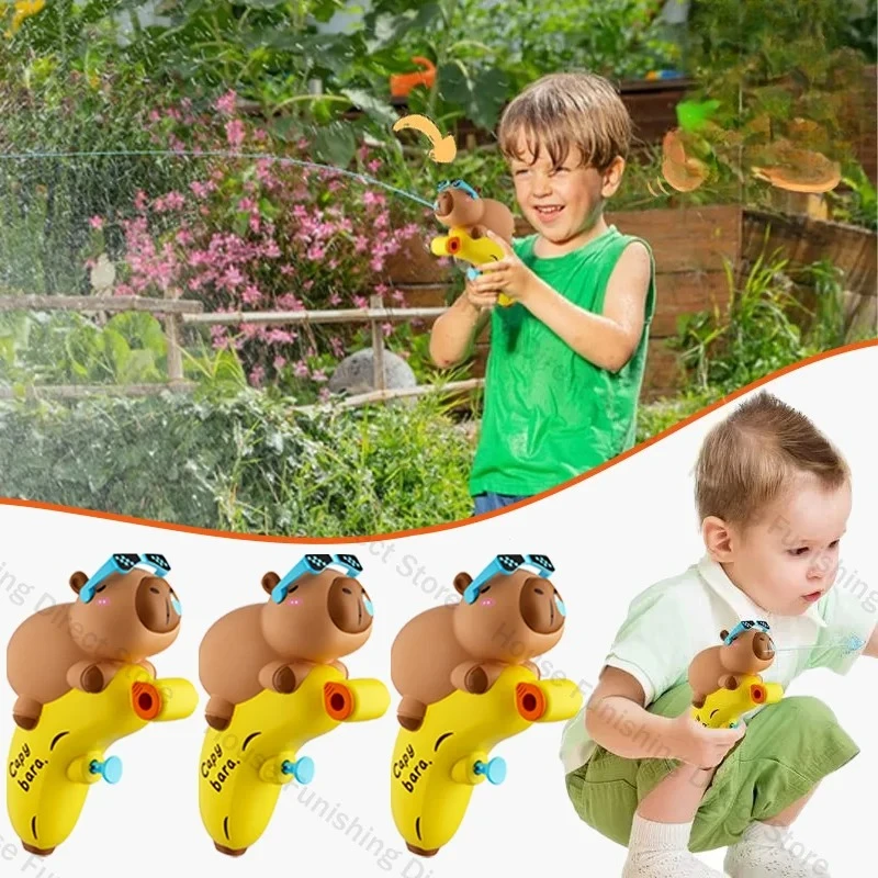 

Мультяшная капибара, пресс-водяной пистолет, летний открытый бассейн, пляж, распылитель воды дальнего действия для детей, битвы, фотографии