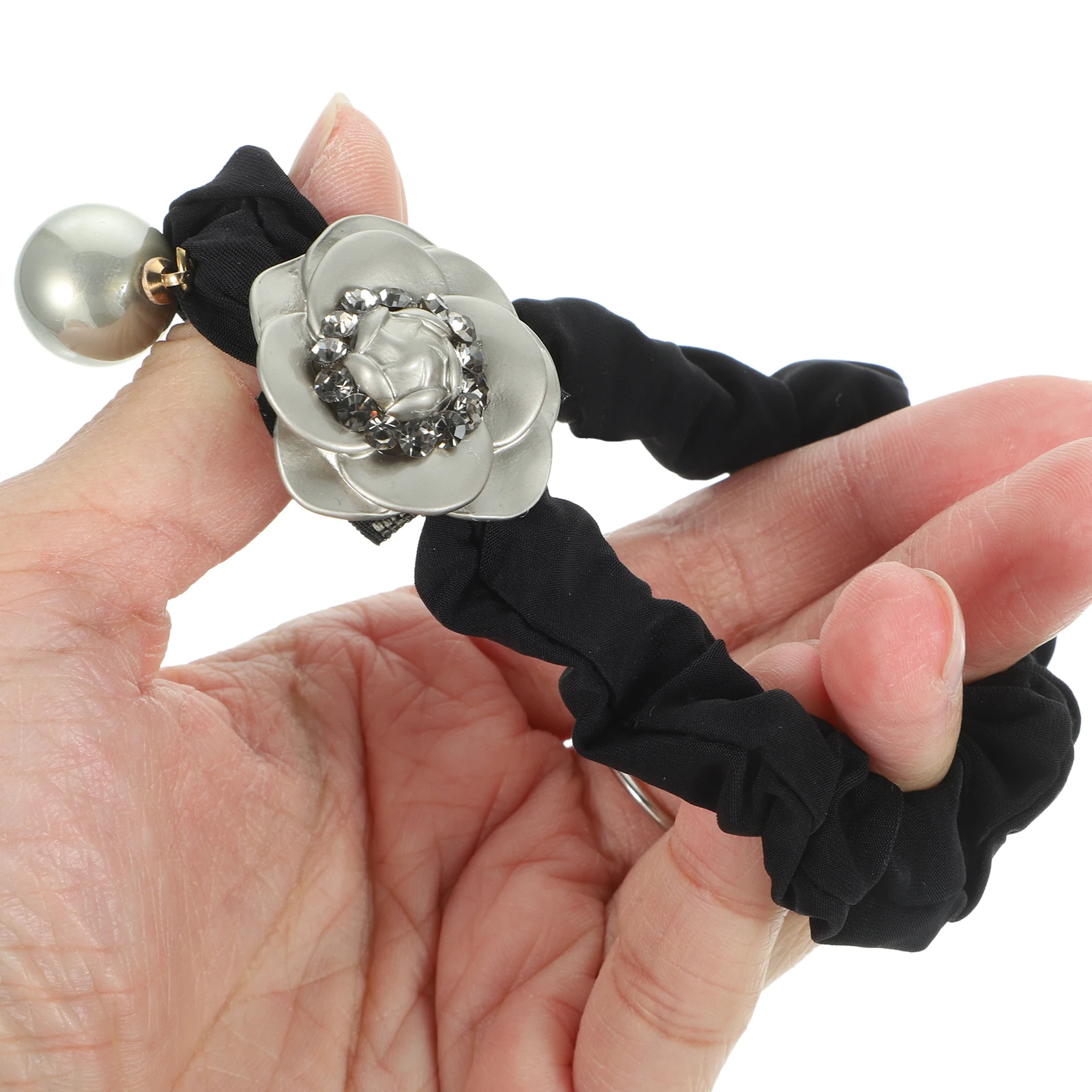 

2 Pcs Flowers Hair Circle Fashion Accessories Headband Rhinestone Ties for Women Girls Metal Bands Scrunchies Women's