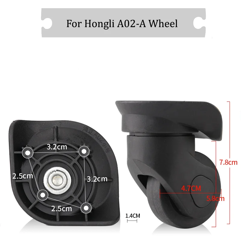 

For Hongli A02-A Universal Wheel Replacement Suitcase Silent Smooth Shock Absorbing Durable Convenient Accessories Caster Wheels