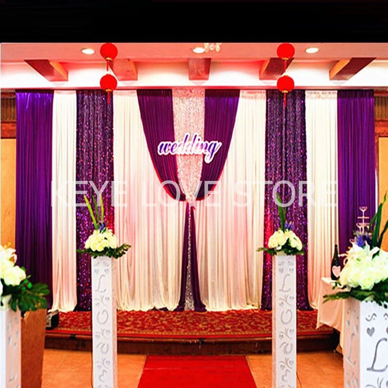 

3X6M Customized Wedding Party Decorations Background Veil Props Arrangement Curtain Birthday Backdrop With Sequins Wall Panel