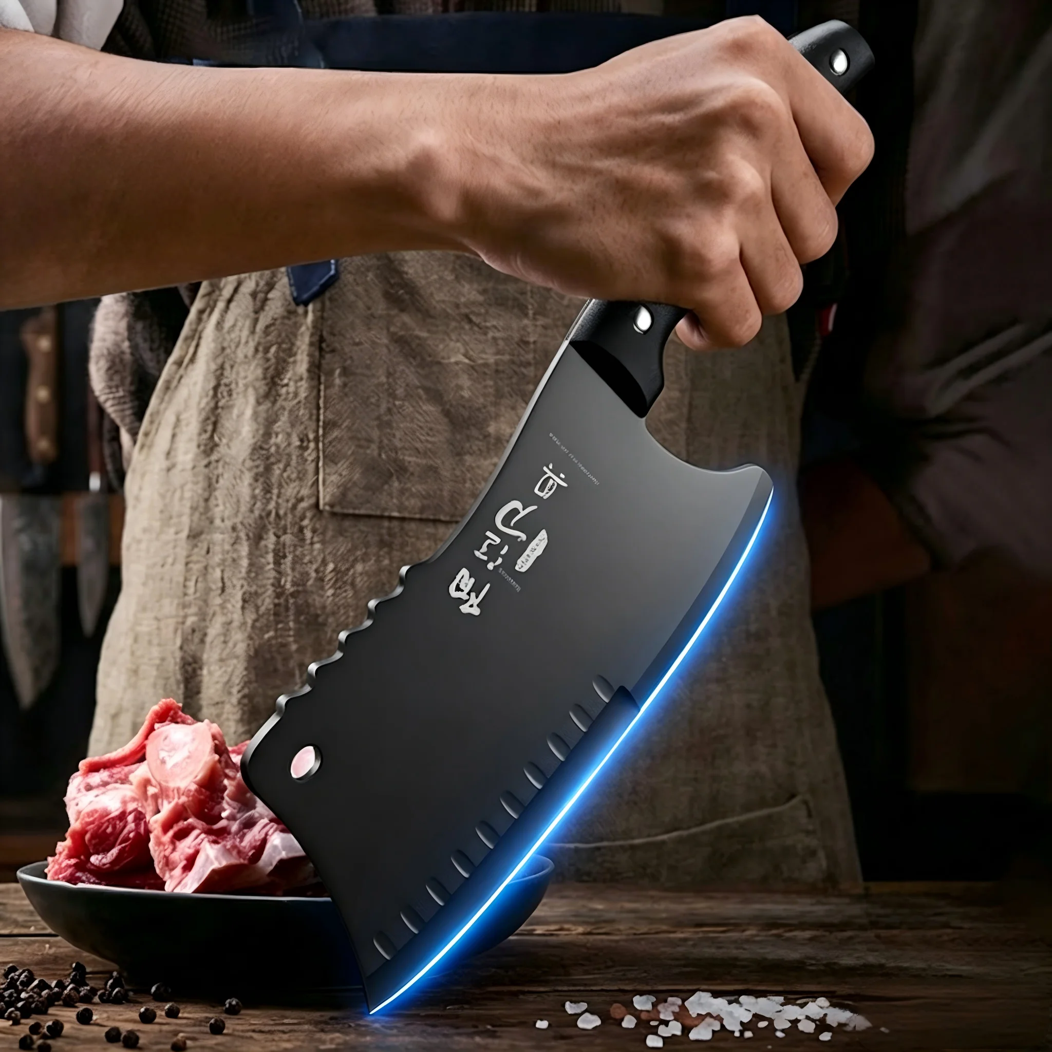 Professional Meat Cleaver Knife Heavy Duty Butcher Knife for Kitchen Ultra Sharp Chef Knife for Meat Cutting and Bone Chopping