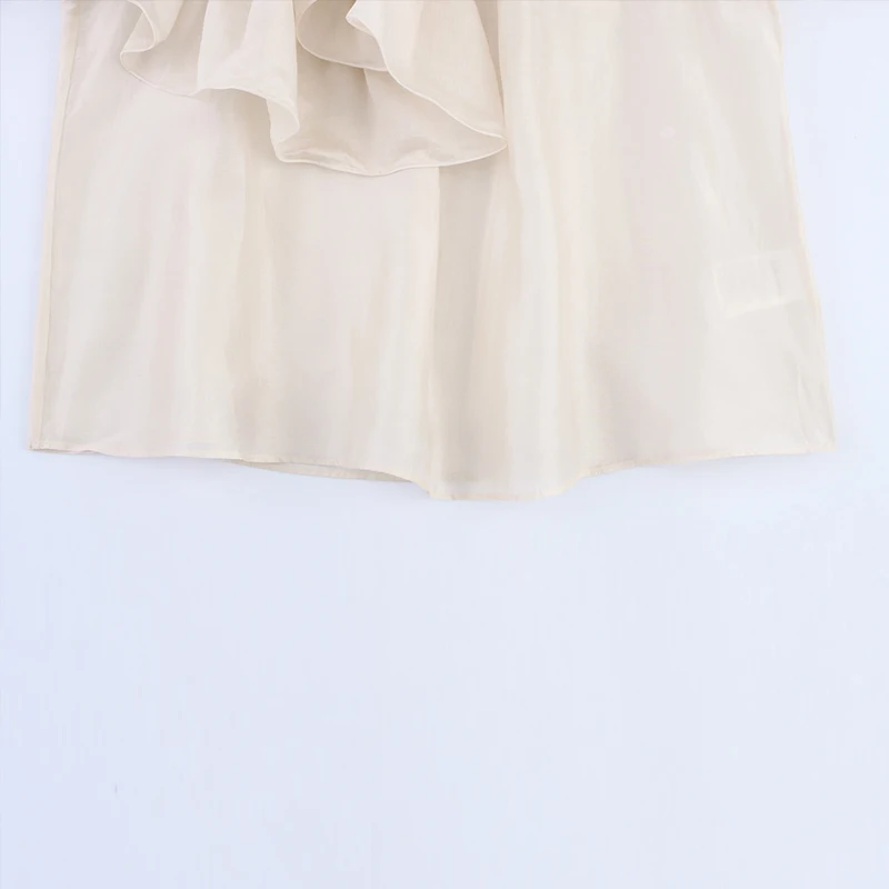 2025년 여름 여성 패션 긴팔 셔츠 루즈핏 라운드넥 폴리에스터 섬유 단색 벨 슬리브 캐주얼 셔츠