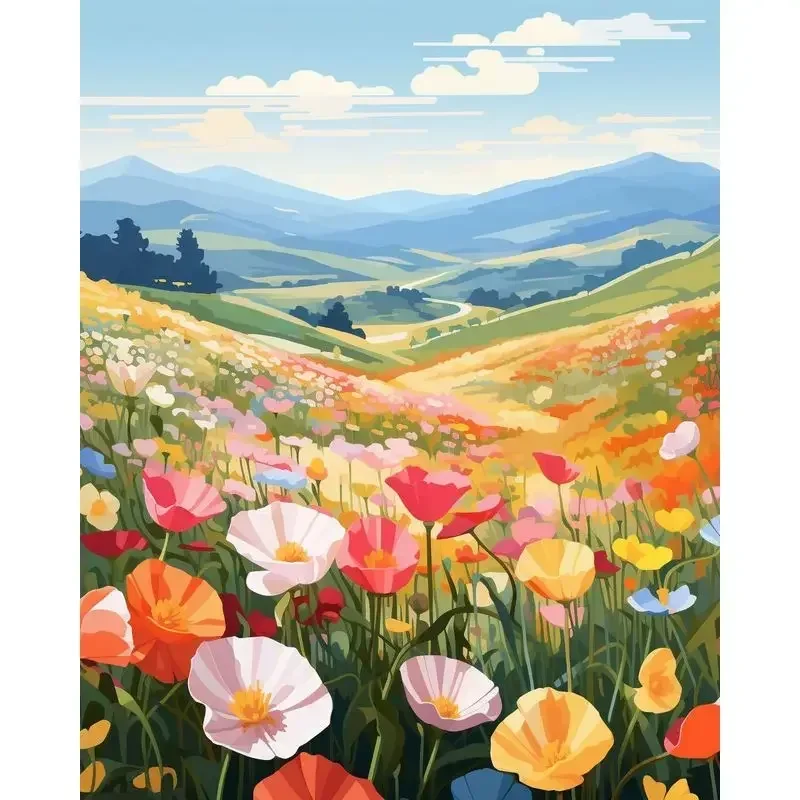 

605308 DIY Landscape Paint By Number Kit Oil Painting Coloring By Numbers On Canvas Handpainted For Adult