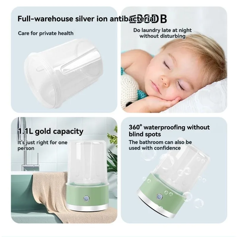 A61I مثالي لأحمال الغسيل الصغيرة - غسالة صغيرة محمولة، تعمل بمنفذ USB، ألوان متعددة