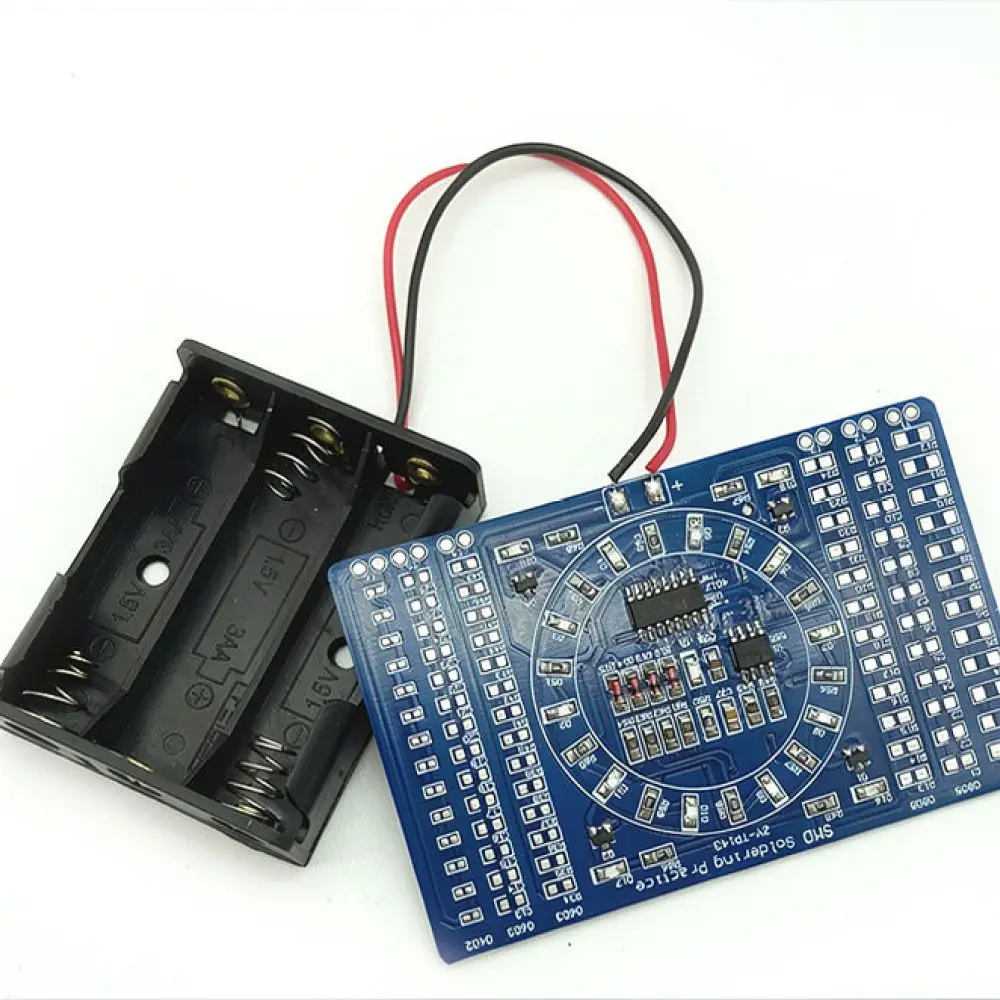 Electronic Components Soldering Practice Kit Surface Mount Technology Training PCB Rotating LED Flashing Light Set