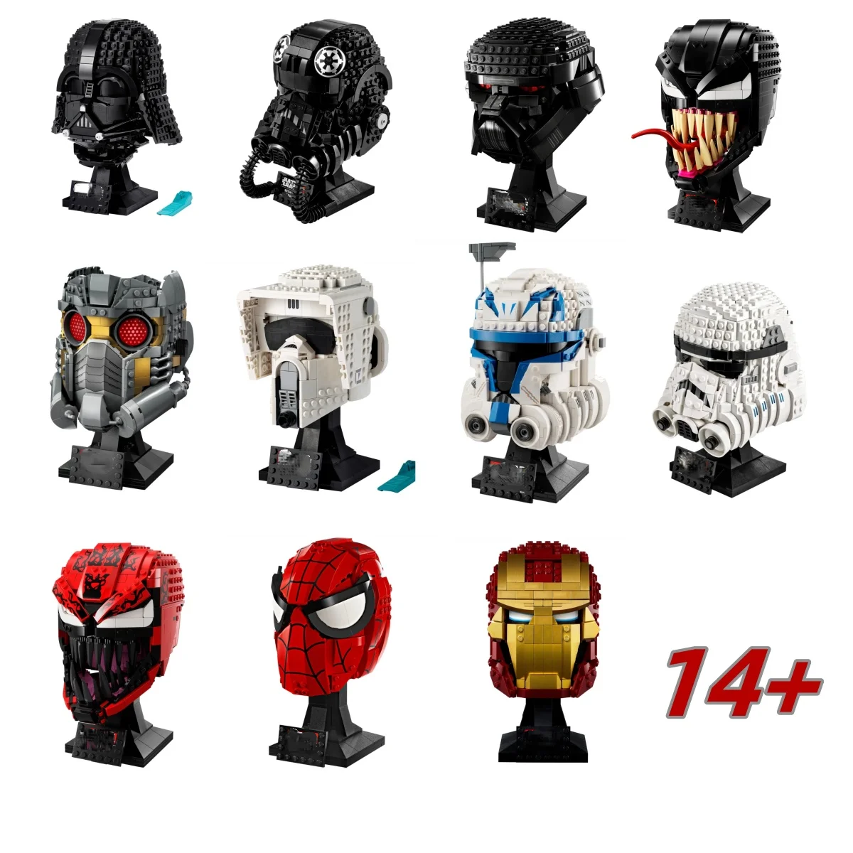 Anime Stormtrooper Star Battle Vader Tie Fighter piloto casco colección de bloques de construcción modelo juguete para chico adultos regalos de cumpleaños