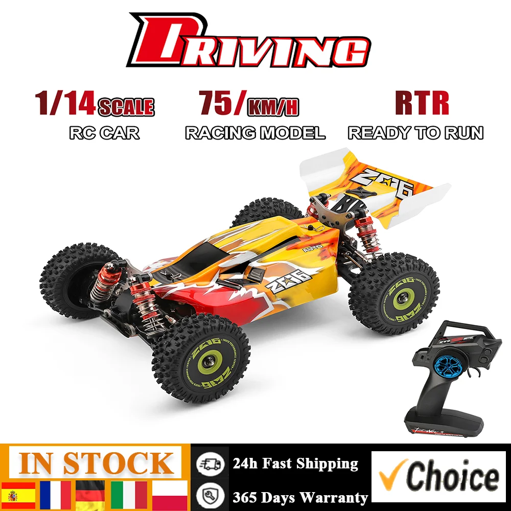 WLtoys XKS 144010 Remote Control Car Off-Road Car High Speed 75km/h 1/14 2.4GHz Racing Car 4WD RTR with Metal Chassis