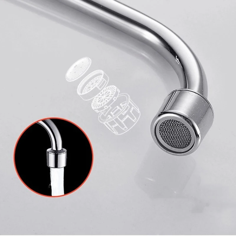 180 Degree Rotation Kitchen Faucet Sink Mop Pool Tap Semi-Automatic faucet Lengthened Wall Mounted Single Cold Water Faucets