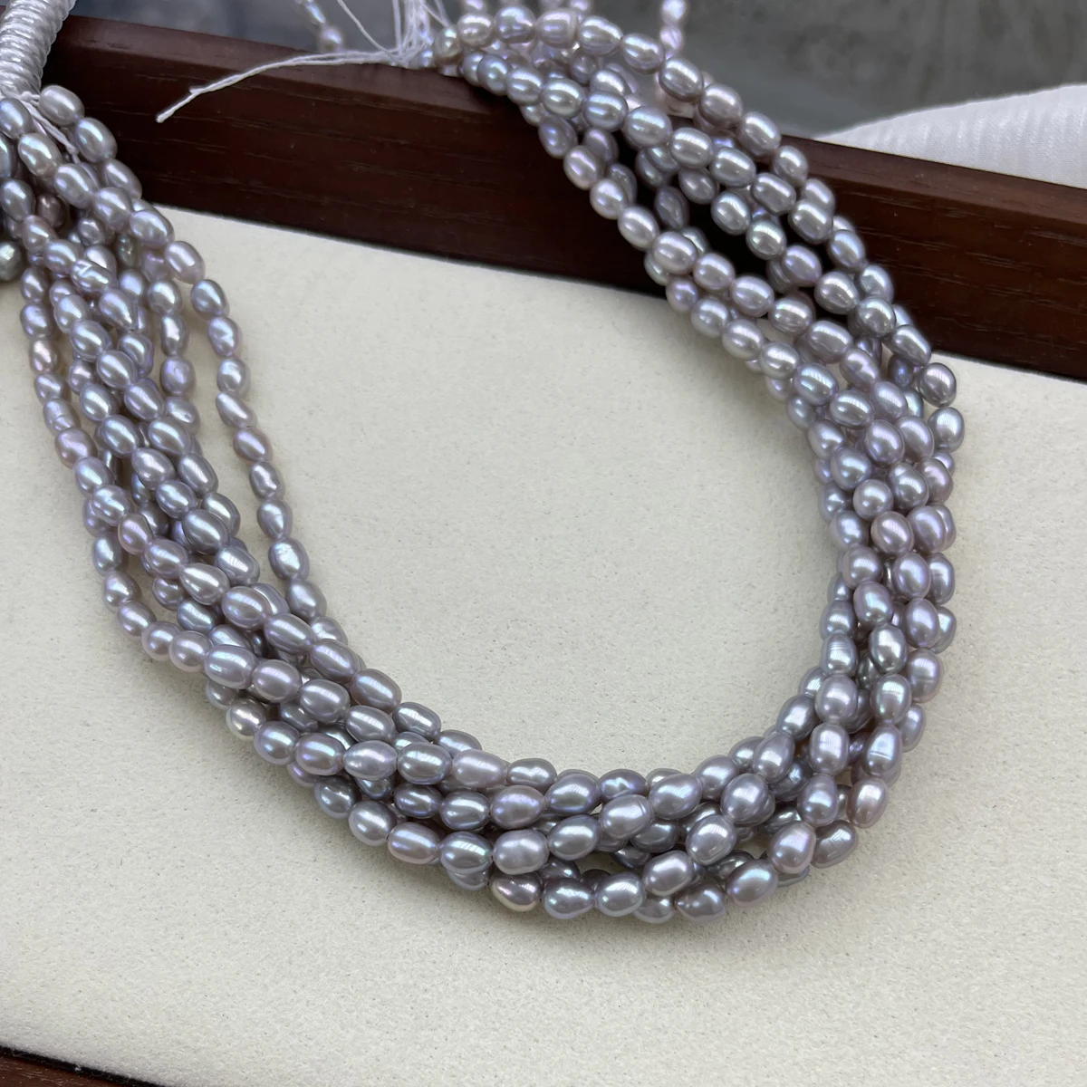 

4-5mm AAA Semi-finished Natural Freshwater Pearl Gray Rice Loose Bead Jewelry Making DIY Necklace Bracelet Women Wedding Gift