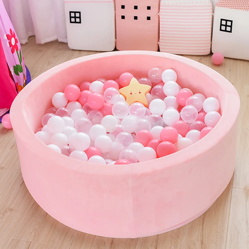 Baby\'s Round Ocean Ball Pool Pit, Playground Indoor, Brinquedos macios, Barreira de Segurança para Crianças, Decoração do quarto, Presente de