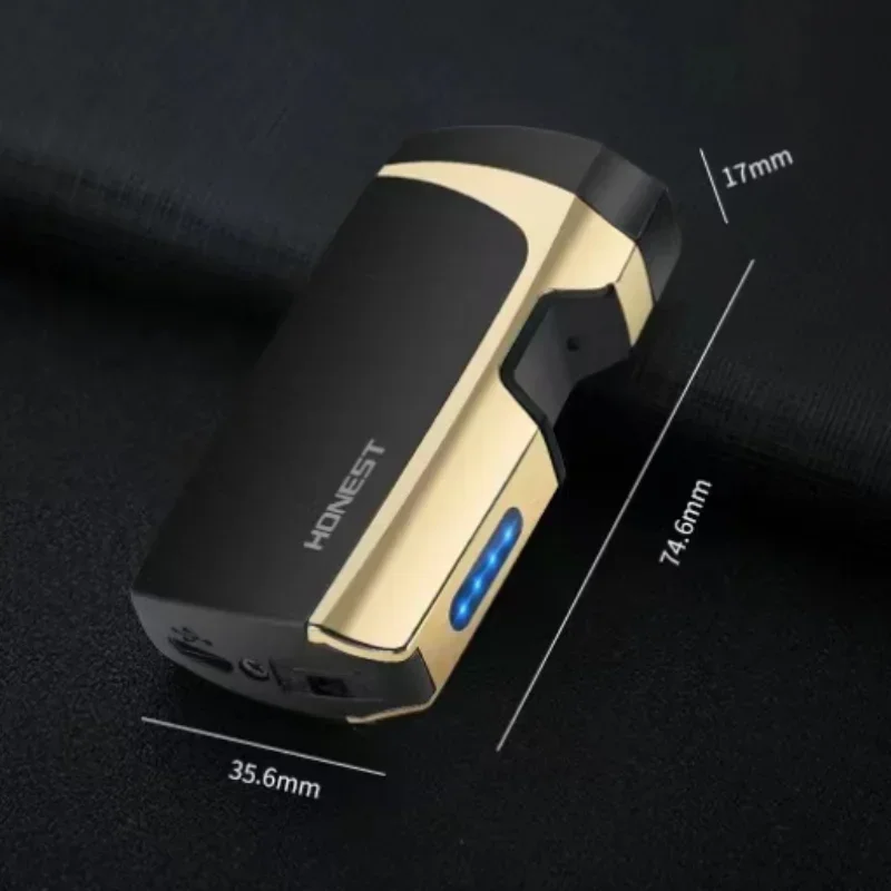 HONEST Infrared Touch Induction Electric Double Arc Lighter Metal Outdoor Windproof Power Display Pulse Plasma Flameless Lighter