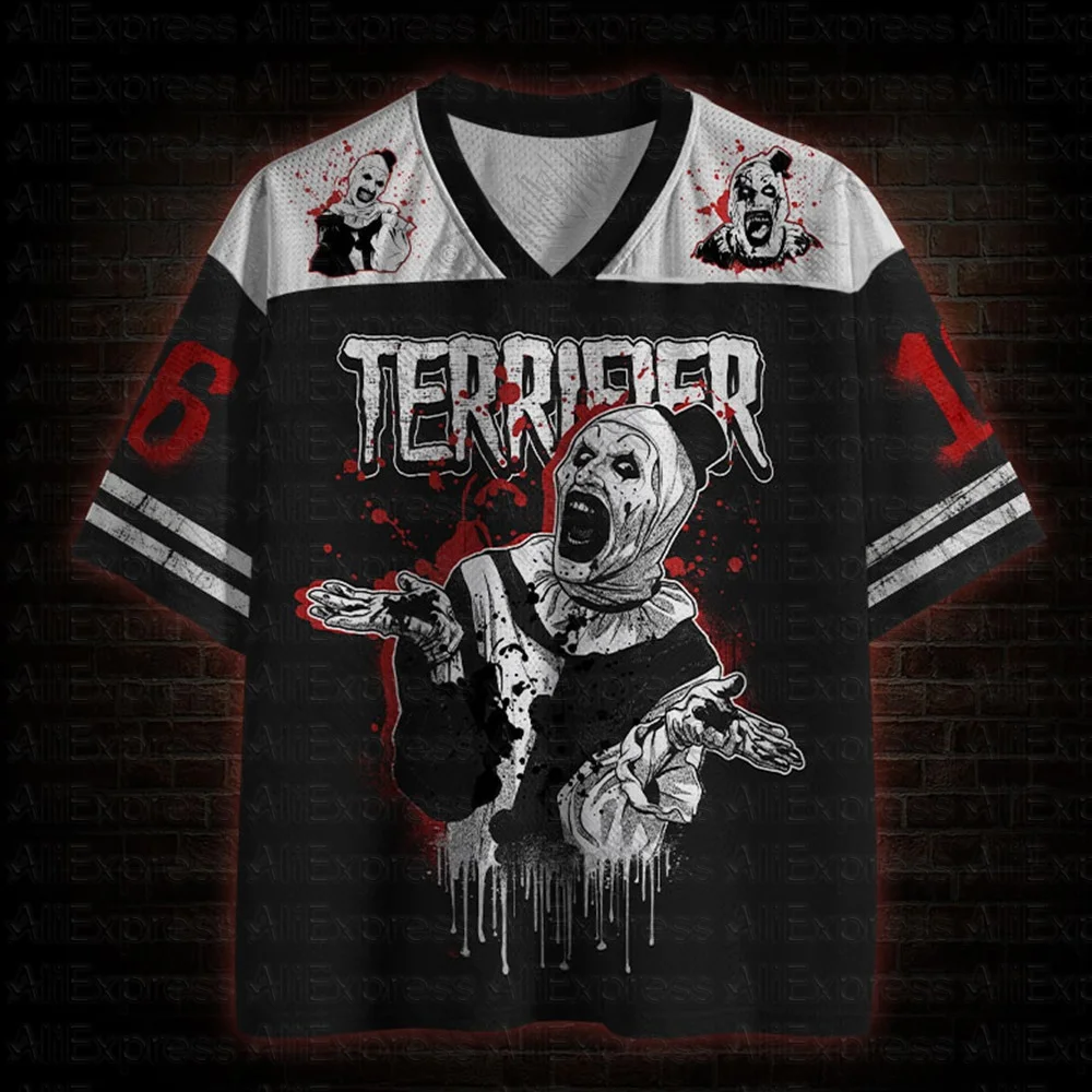 2026 Neue Film-Sportmode Kurzarm-V-Ausschnitt Streetwear für Erwachsene und Kinder Gothic-Stil Horror-Fans Geschenk