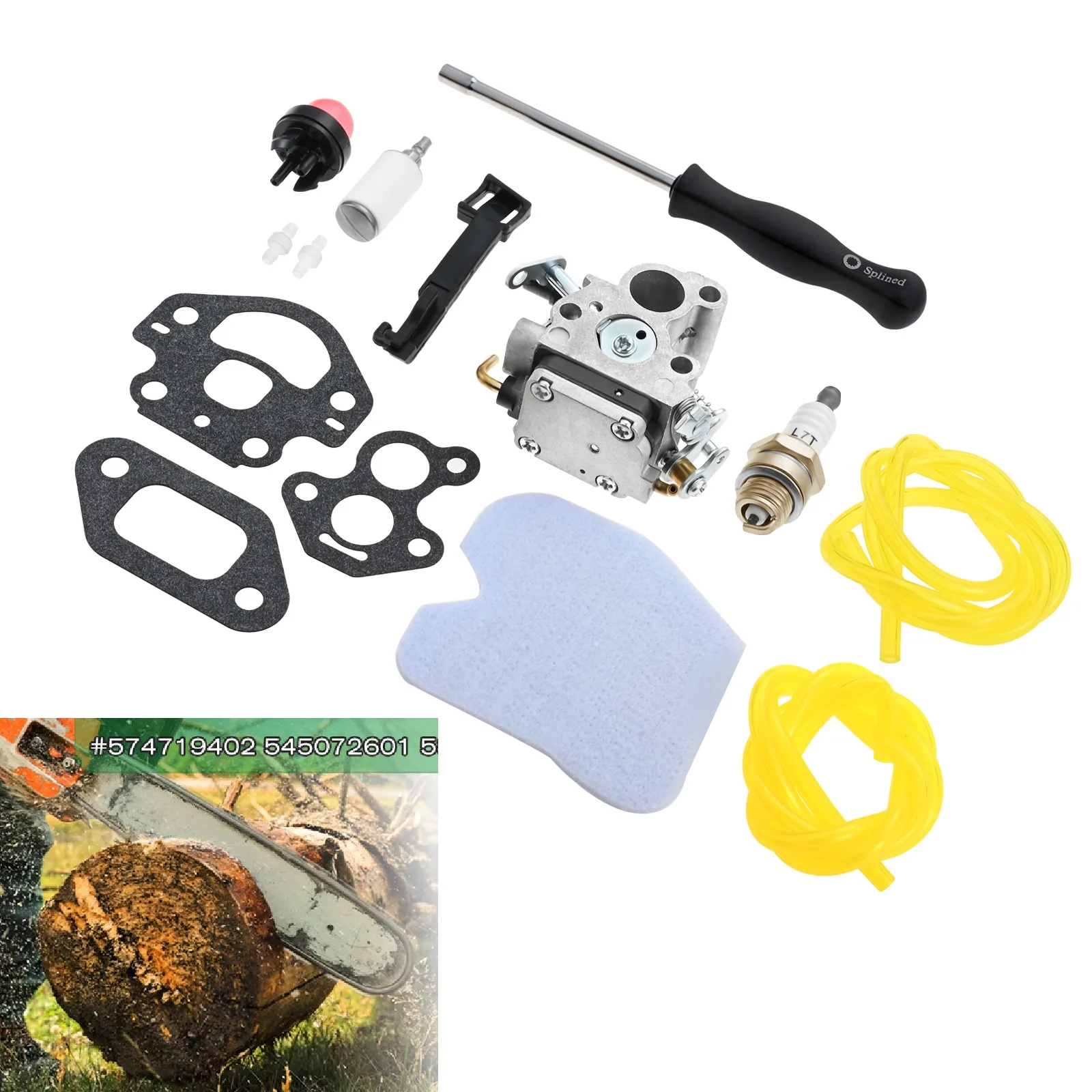 574719402 545072601 Carburetor 586936202 545061801 Filter Kit for Husqvarna 235 236E 240E 120 for Jonsered CS2238 for Craftsman