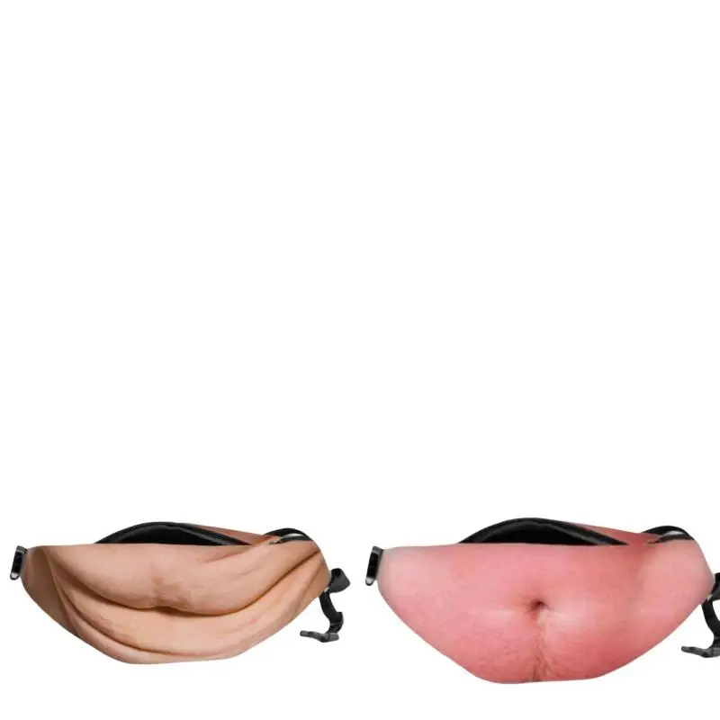 Realistic Dad Bod Fanny Pack Creative Funny Waist Bag Hidden Pocket Adjustable for Hiking Beach Party Cool Gift for Guys