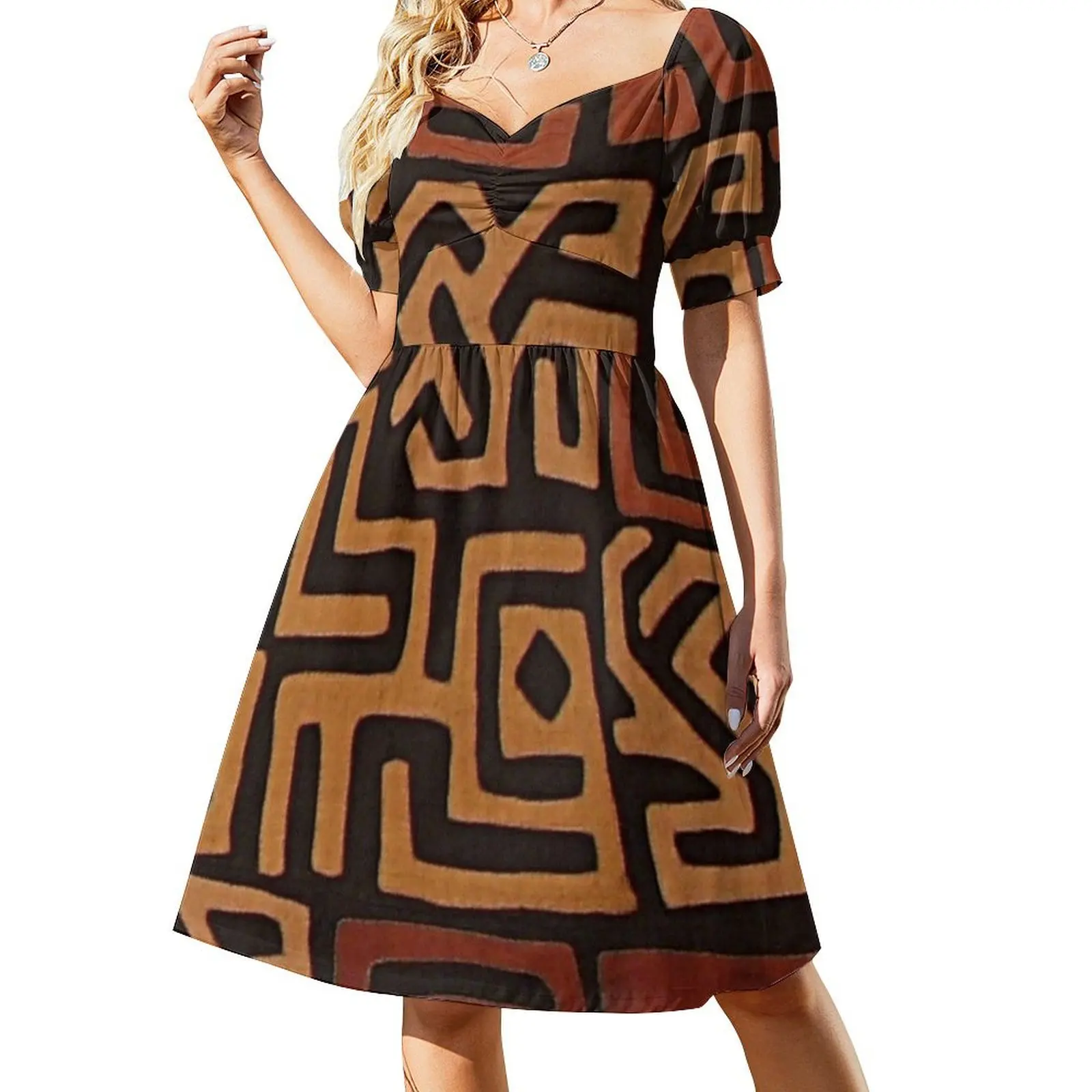 

African mudcloth pattern Short Sleeved Dress purple dress prom clothes Women's evening dress sexy for women