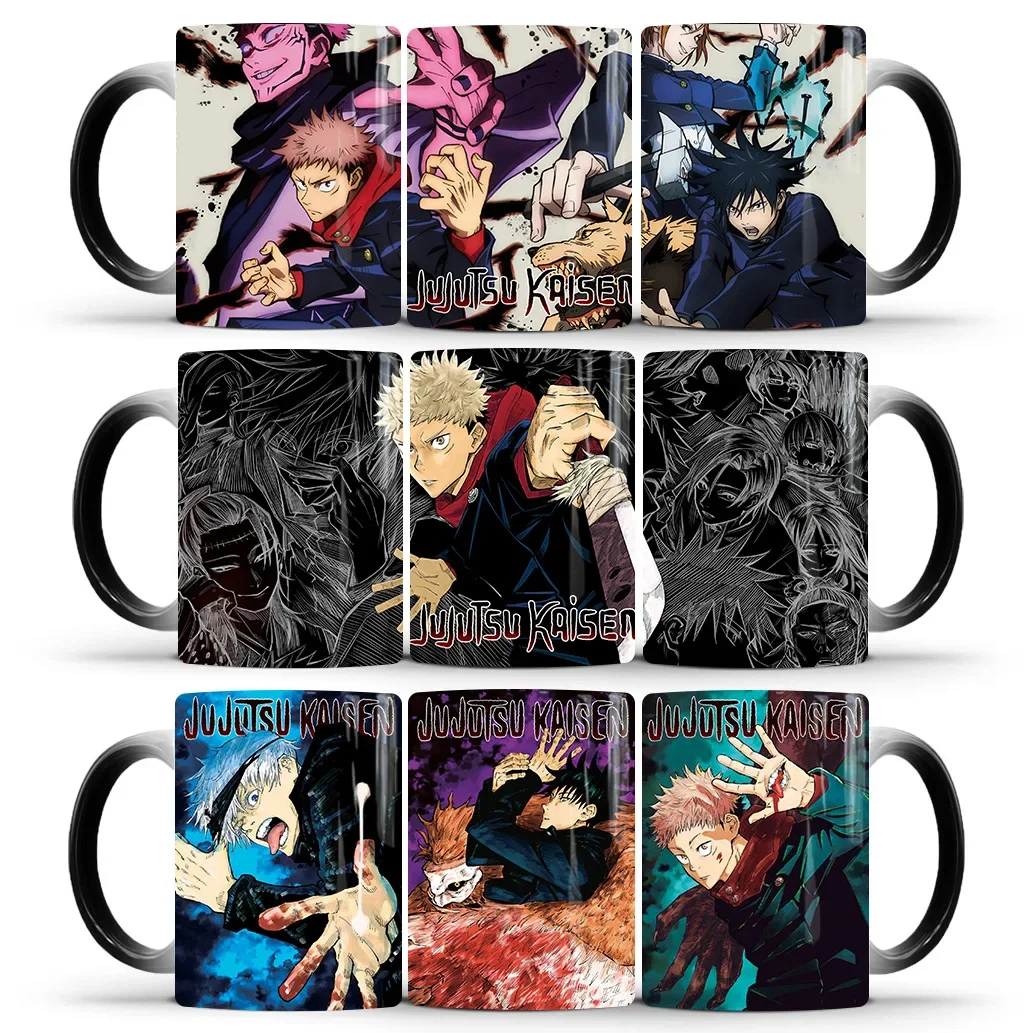 Jujutsu Kaisen tasse à couleur changeante Anime japonais tasse magique en céramique tasse à café sensible à la chaleur Animation eau tasses à thé Drinkware