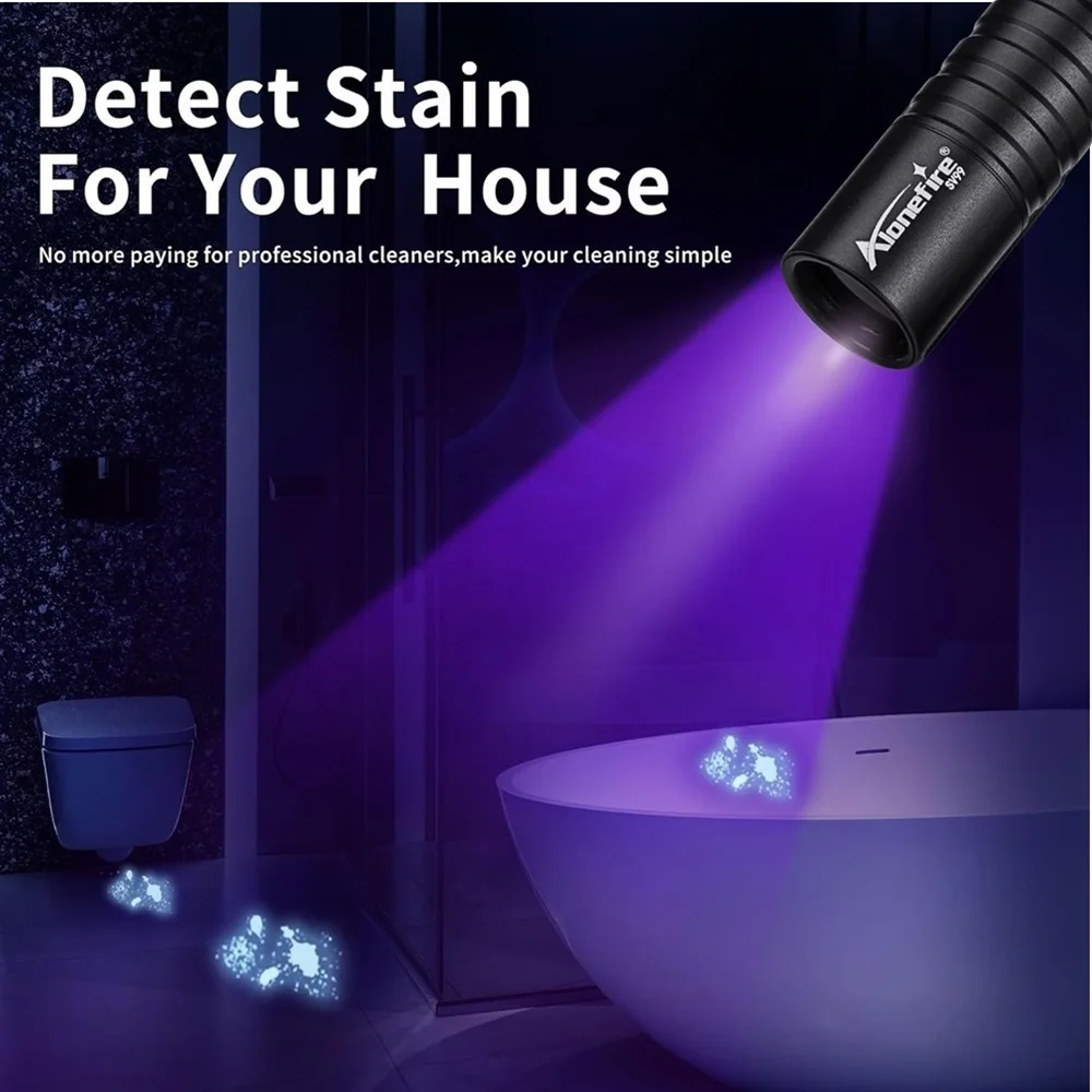 Mini 365 nm 395 nm UV-Taschenlampe USB wiederaufladbare UV-Taschenlampe Haustier Urin Katze Tinea Marker Geld Erz Skorpion Leuchtstofflampe – Detail 4