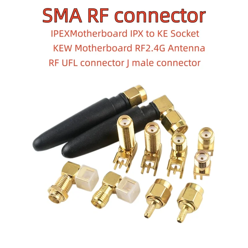 SMA connector IPEX female socket IPX to KE socket KEW female port RF 2.4G antenna, radio frequency, UFL socket, J male connector